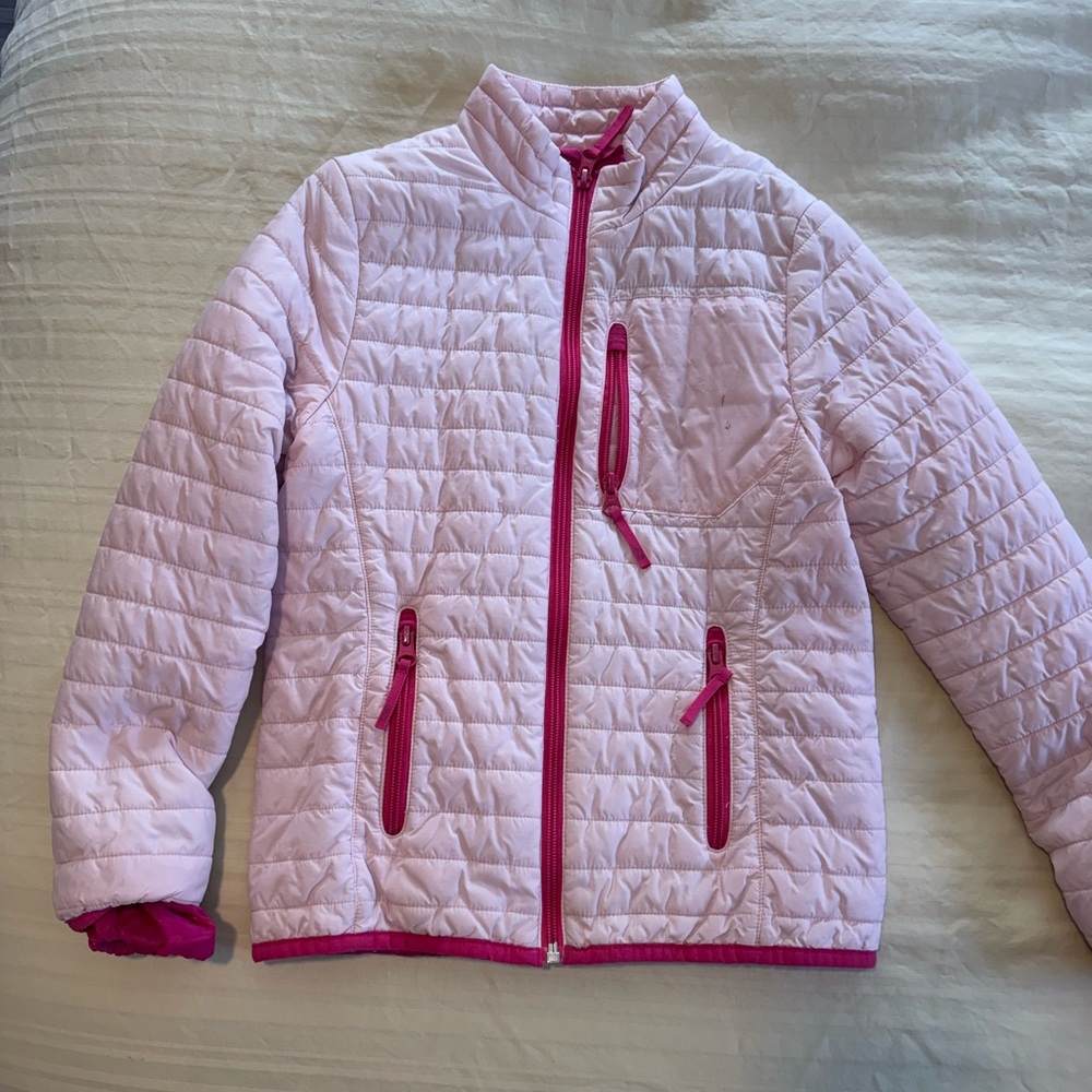 Girls Vineyard Vines Quilted Jacket Size S (7/8) Pink Performance Outerwear